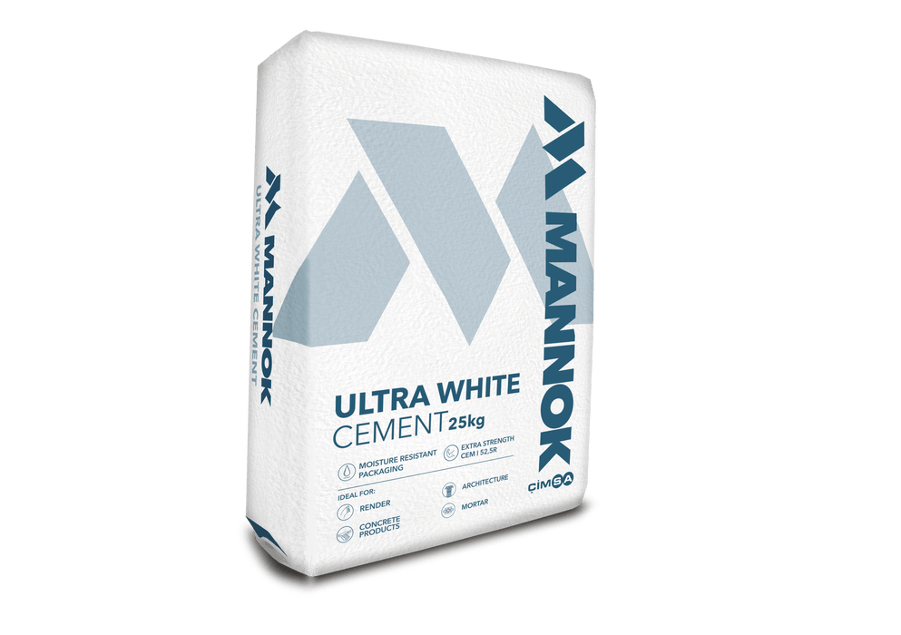 Mannok Ultra White Cement 25kg | Render & Decorative Use