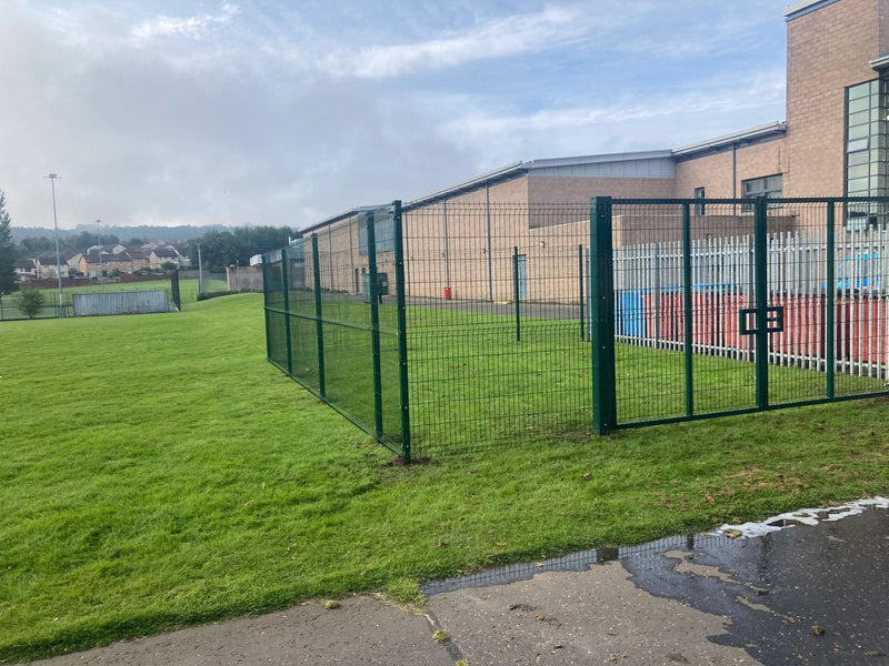 2.4m high 5mm thick Green V mesh panel system. Price per linear metre